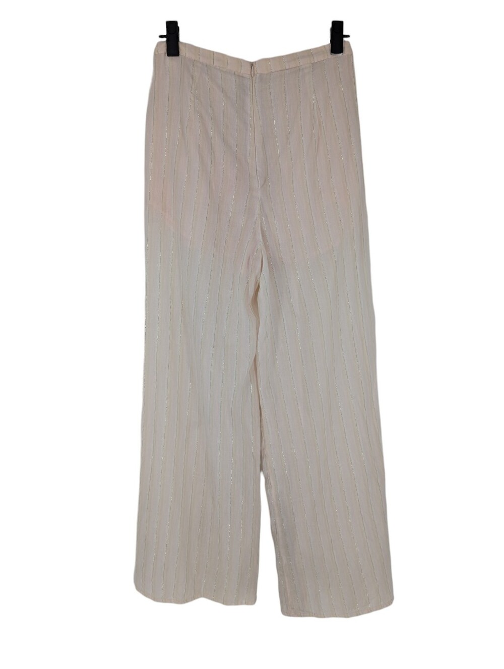 Beach Bunny Ramsey Pants Metallic Stripe Wide Leg Cover Up cotton Swim Small - Picture 6 of 8